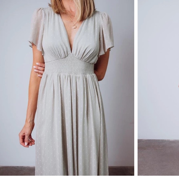 Baltic Born Wesley Shimmer dot dress, white, size large - Picture 4 of 5